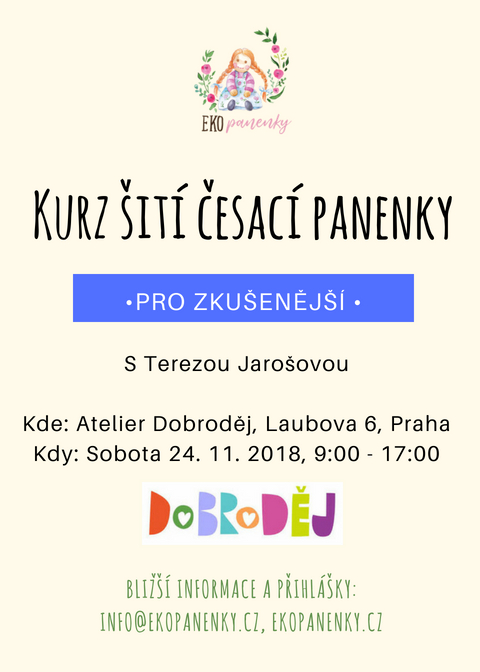 pozvánka na kurz šití panenky s česacími vlásky