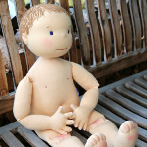 Fyzio panenka na zakázku, látková panenka k výuce čínských masáží a akupunktury
