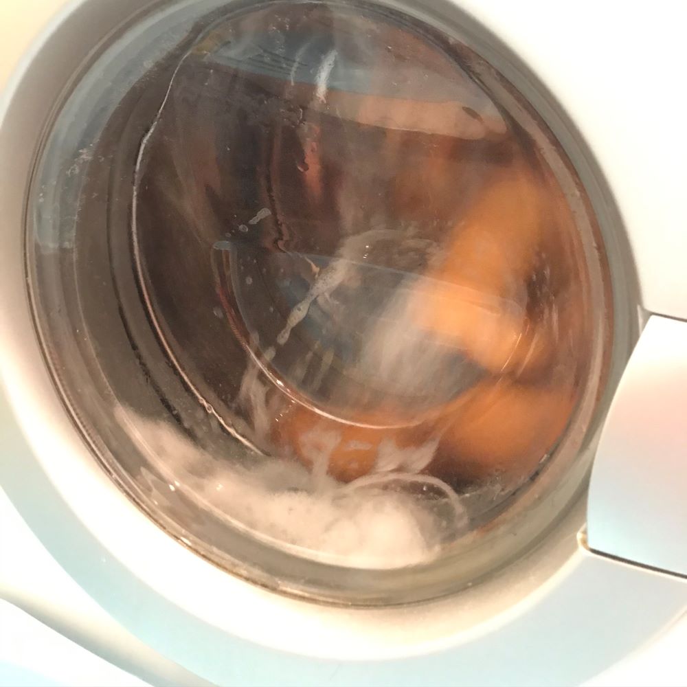 test praní fyziopanenky plněné dutým vláknem v pračce