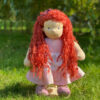 velká textilní waldorfská panenka s rudými vlasy kurz velká panenka