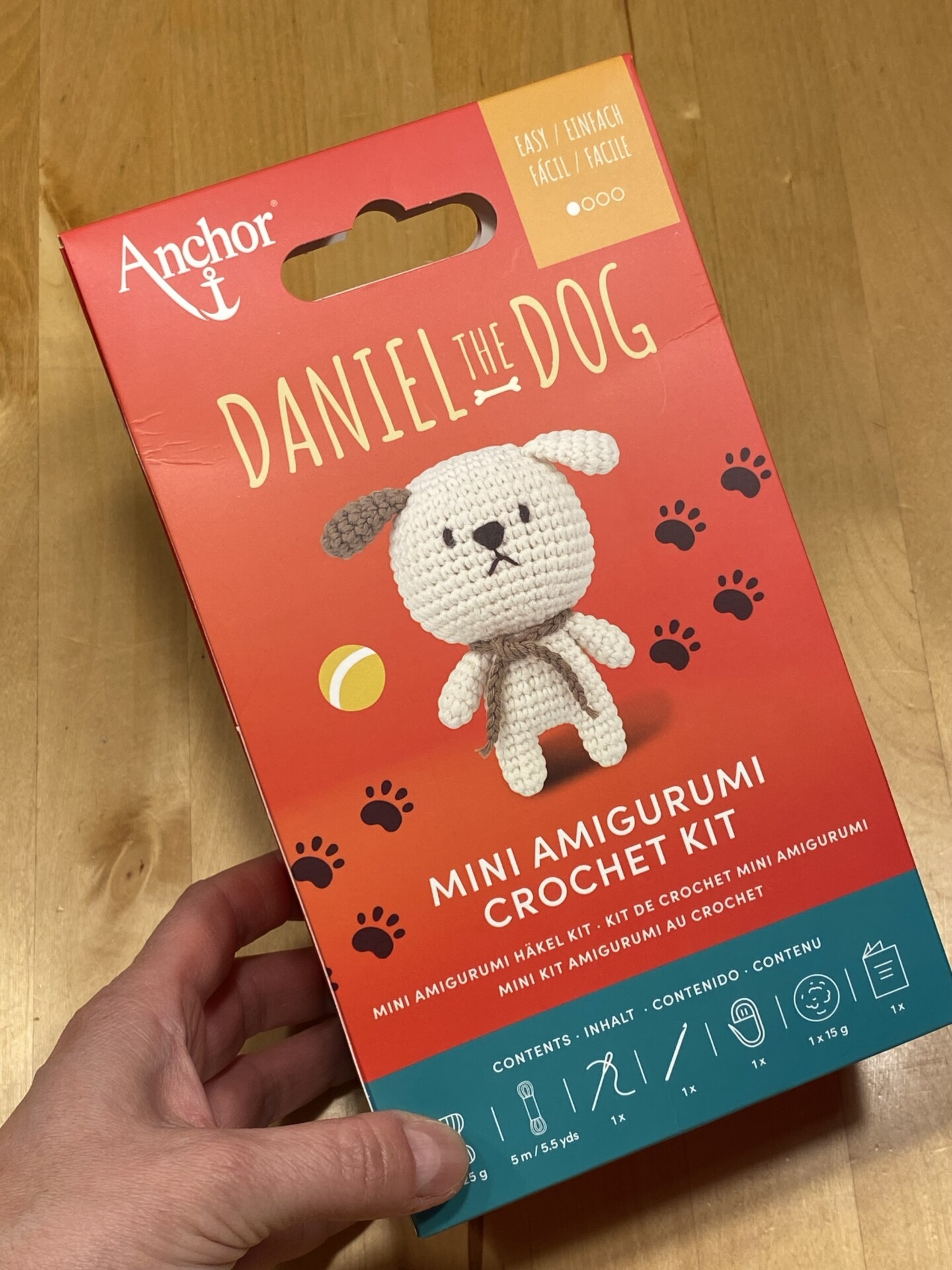 Sada na háčkování pejsek Daniel + návod v ČJ (obtížnost: snadné)