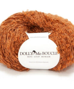 DollyMo mini bouclé Brown auburn mohérová příze na vlásky