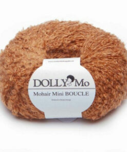 DollyMo mohair mini bouclé Cinnamon, mohérová příze s malými smyčkami na vlásky na panenku