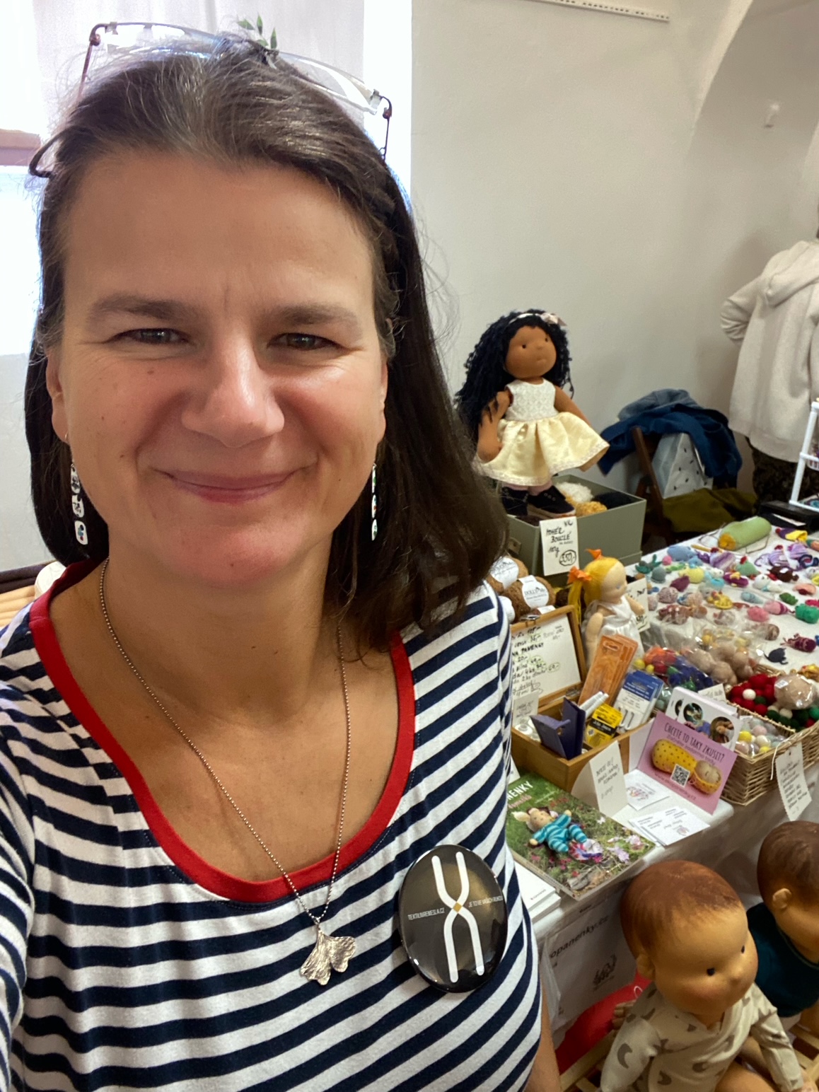 Tereza Jarošová na akci Textilní řemesla v Toulcově dvoře v Praze, říjen 2025 ekopanenky.cz